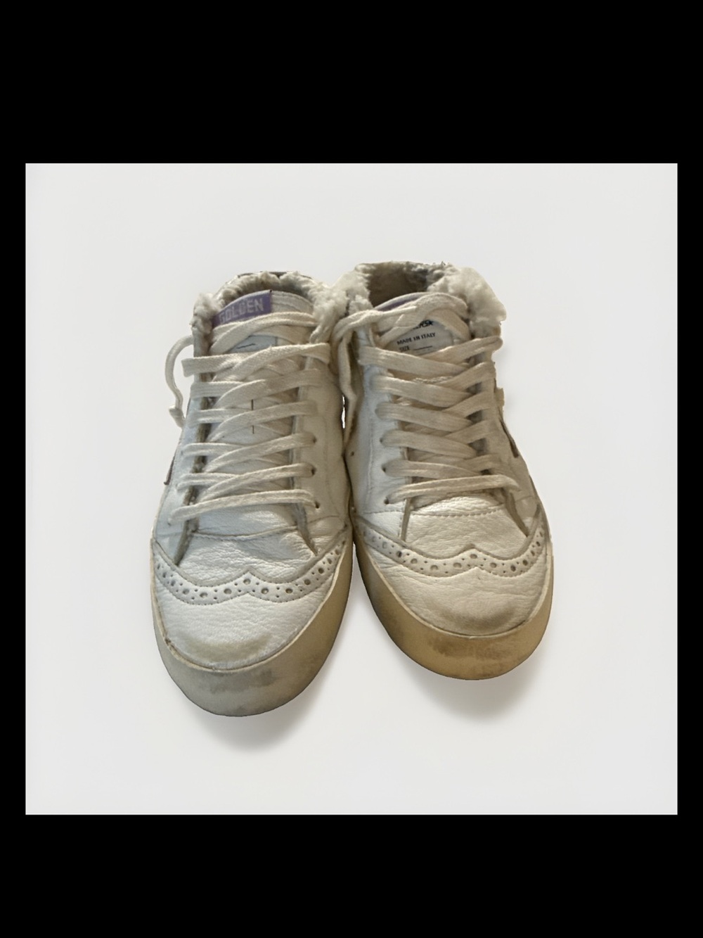Golden Goose Women's Mid Star Shearling Lined LeatherMid Top Sneakers Size 37(7)
